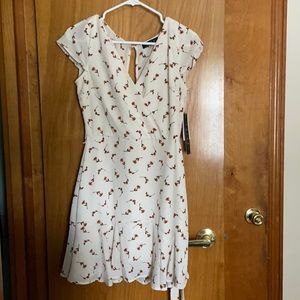 Off white floral short dress!